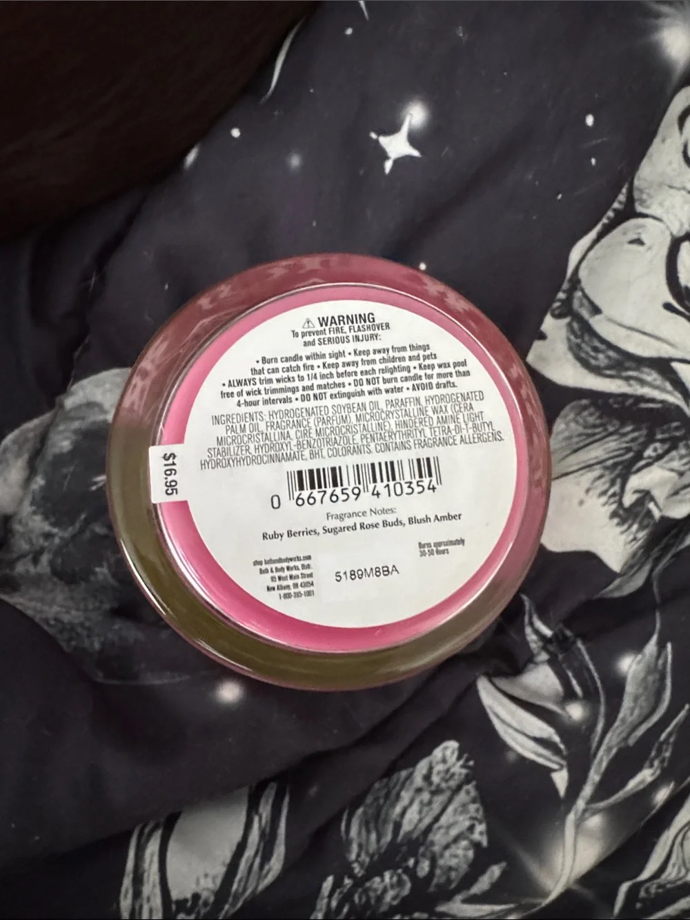Bath & Body Works Covered in Roses Candle - Pink with Gold Lid